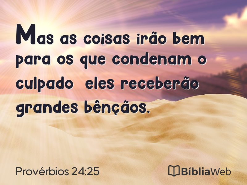 Provérbios 24:25 em imagem para compartilhar