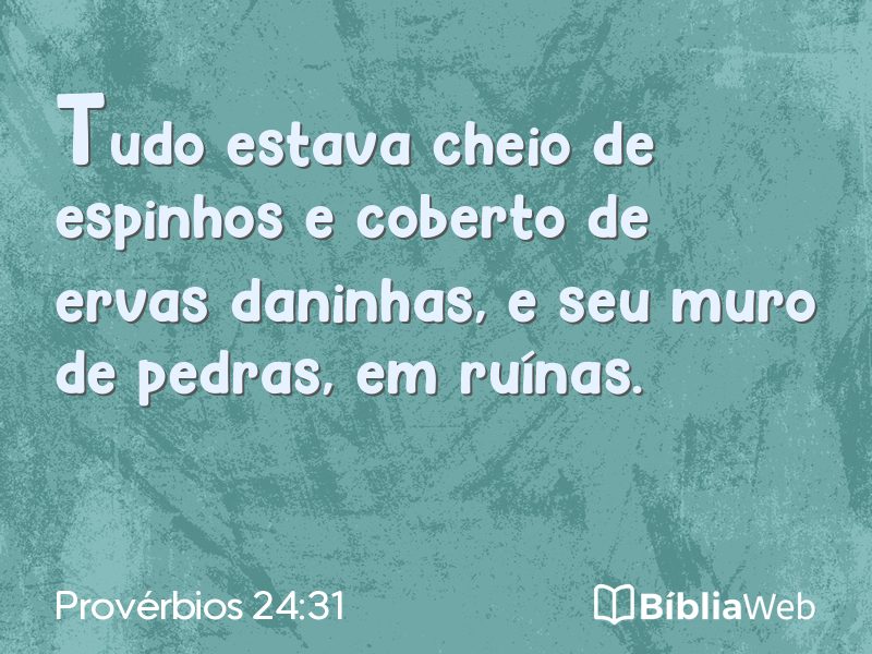 Provérbios 24:31 em imagem para compartilhar