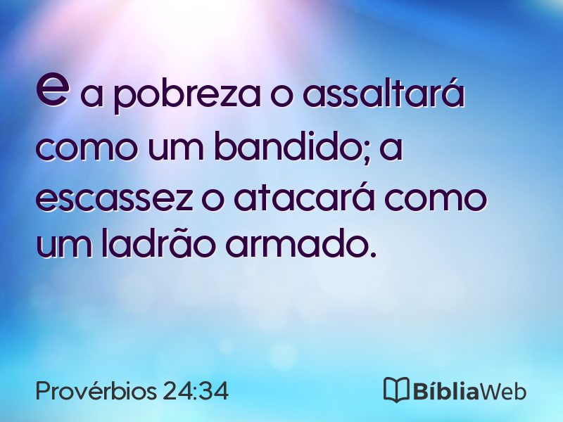 Provérbios 24:34 em imagem para compartilhar