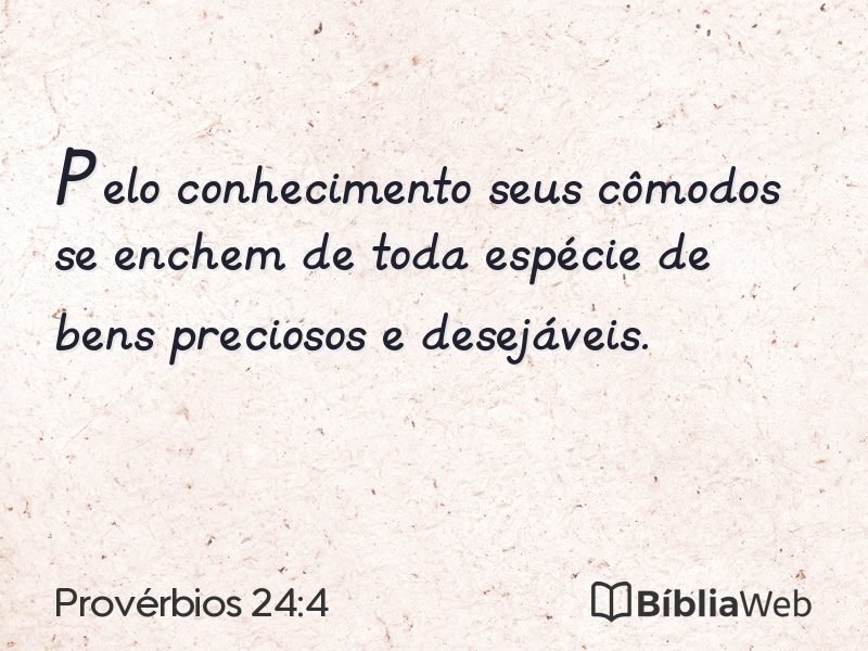 Provérbios 24:4 em imagem para compartilhar