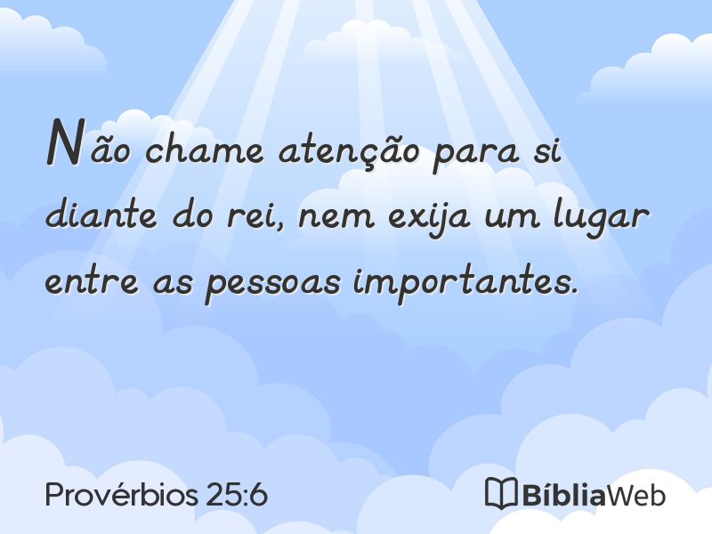 Provérbios 25:6 em imagem para compartilhar