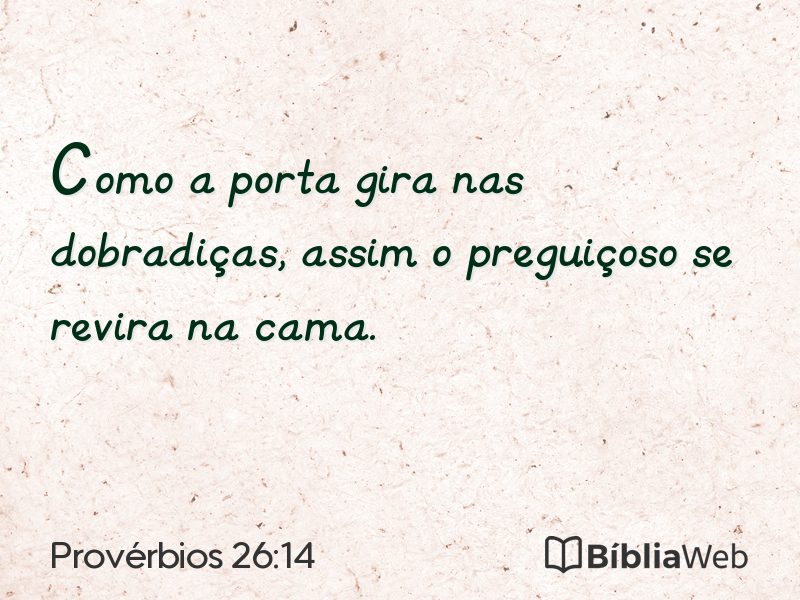 Provérbios 26:14 em imagem para compartilhar