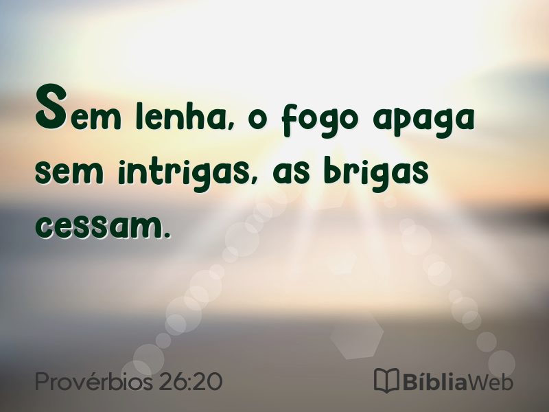 Provérbios 26:20 em imagem para compartilhar