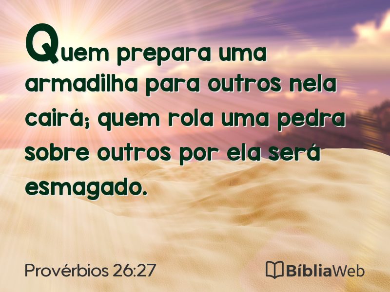 Provérbios 26:27 em imagem para compartilhar