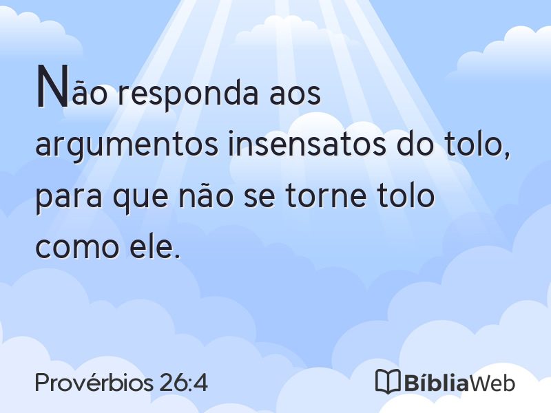 Provérbios 26:4 em imagem para compartilhar
