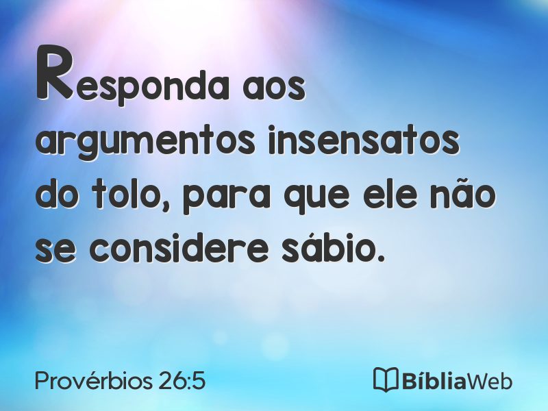 Provérbios 26:5 em imagem para compartilhar