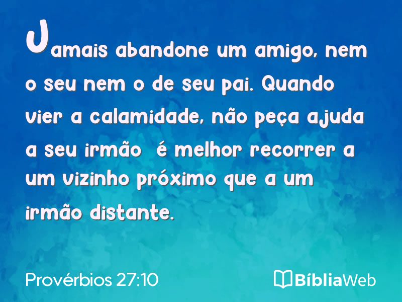 Provérbios 27:10 em imagem para compartilhar