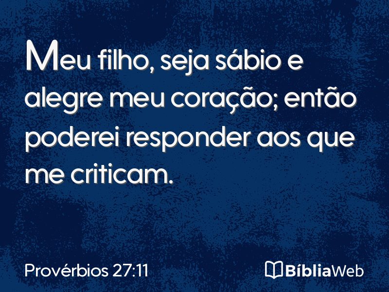 Provérbios 27:11 em imagem para compartilhar