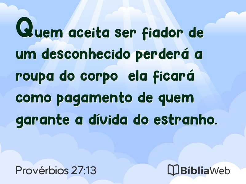 Provérbios 27:13 em imagem para compartilhar