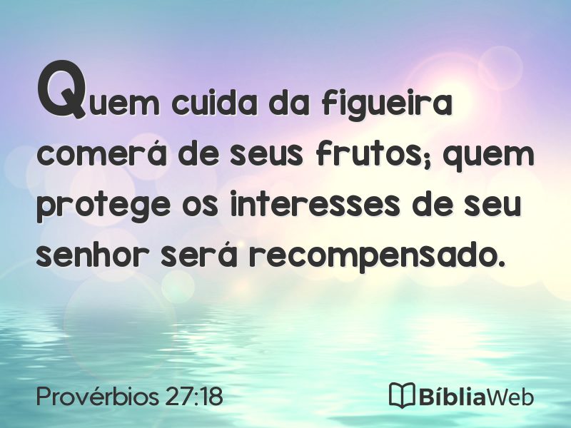 Provérbios 27:18 em imagem para compartilhar