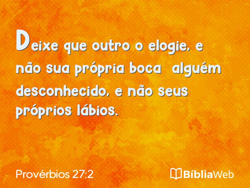 Provérbios 27:2 em imagem para compartilhar