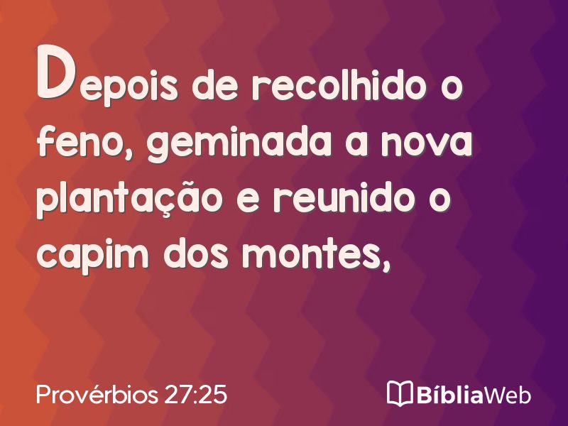 Provérbios 27:25 em imagem para compartilhar