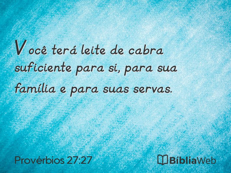 Provérbios 27:27 em imagem para compartilhar