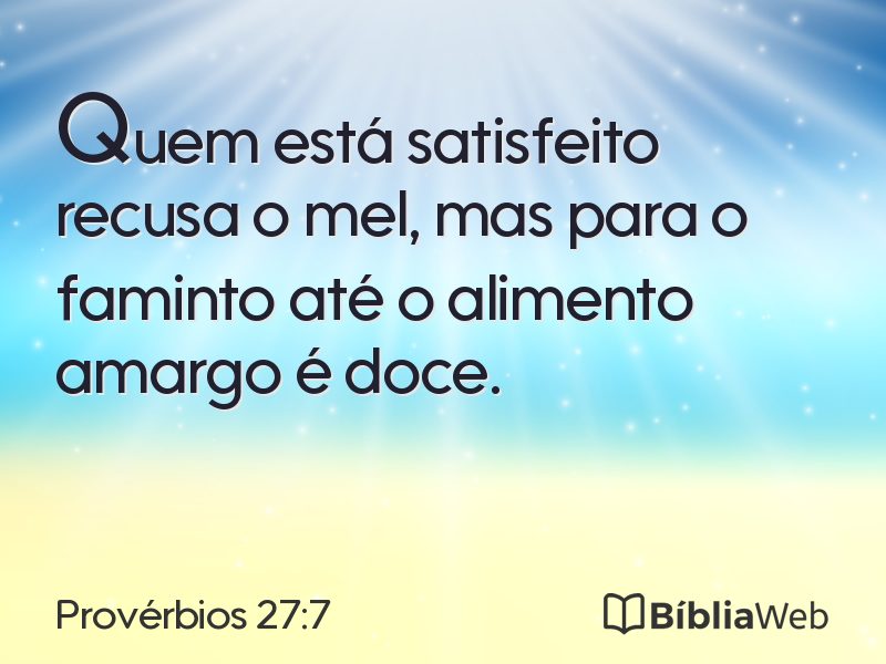 Provérbios 27:7 em imagem para compartilhar