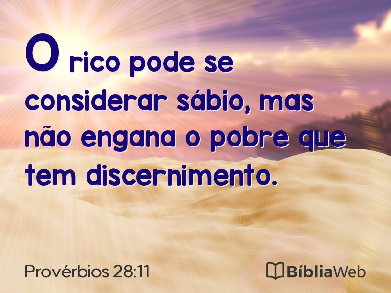 Provérbios 28:11 em imagem para compartilhar