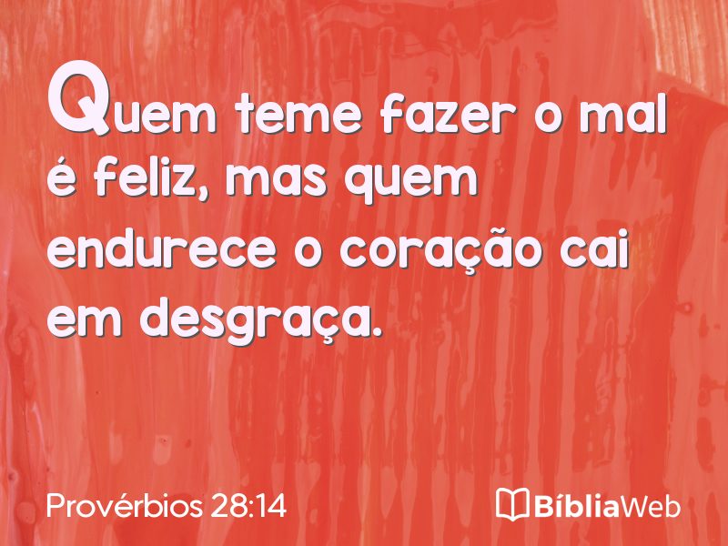 Provérbios 28:14 em imagem para compartilhar