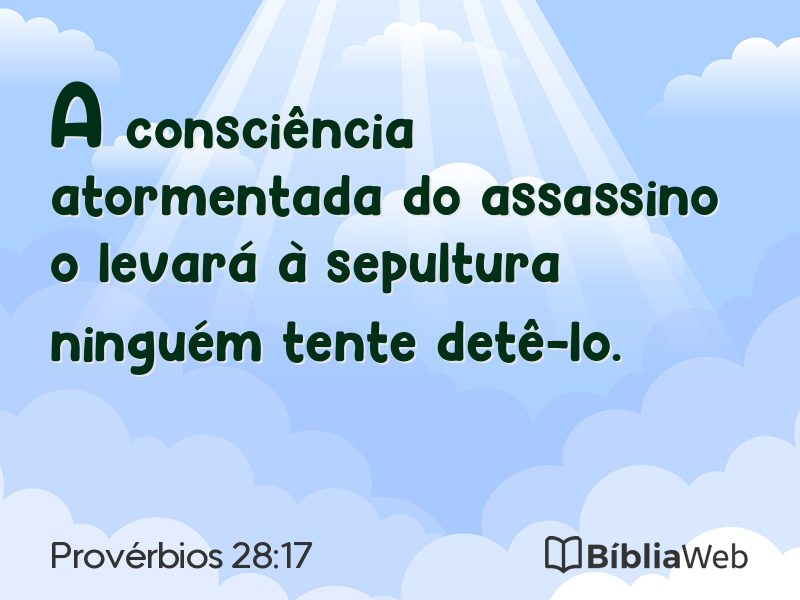 Provérbios 28:17 em imagem para compartilhar