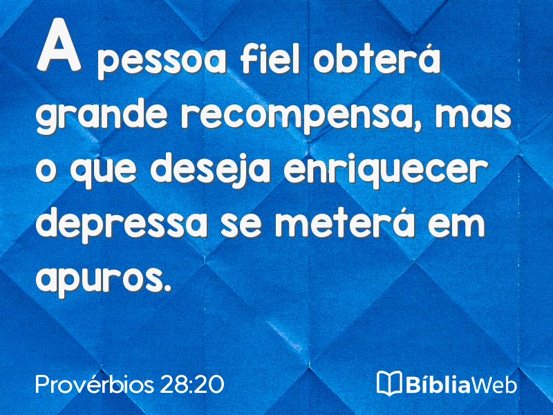 Provérbios 28:20 em imagem para compartilhar
