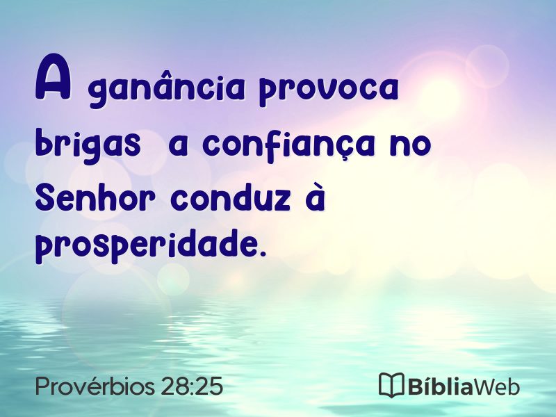Provérbios 28:25 em imagem para compartilhar