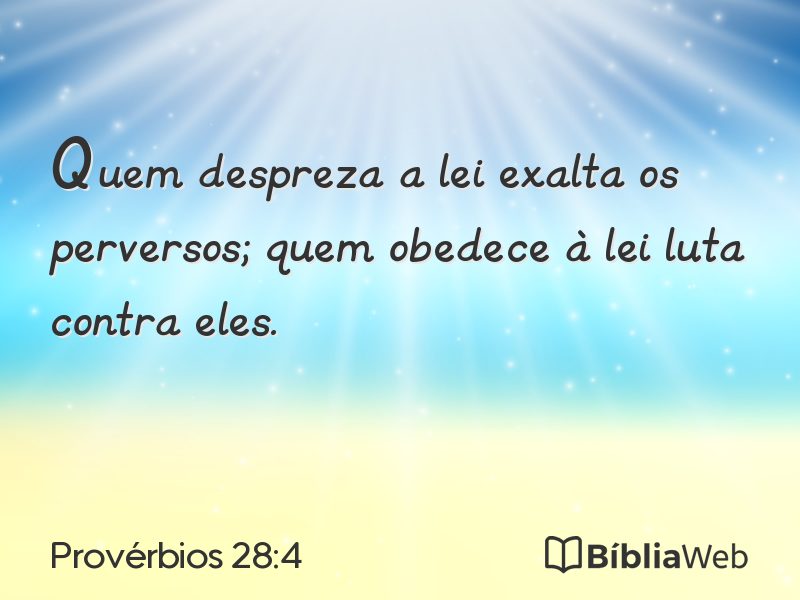 Provérbios 28:4 em imagem para compartilhar