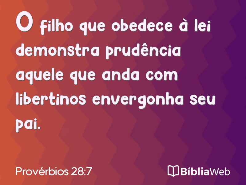Provérbios 28:7 em imagem para compartilhar