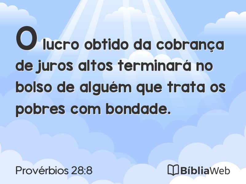 Provérbios 28:8 em imagem para compartilhar