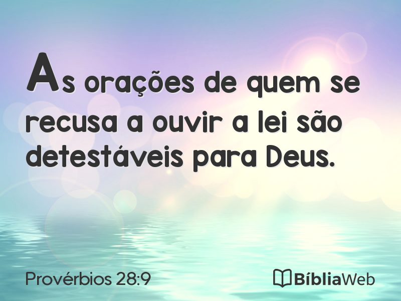 Provérbios 28:9 em imagem para compartilhar
