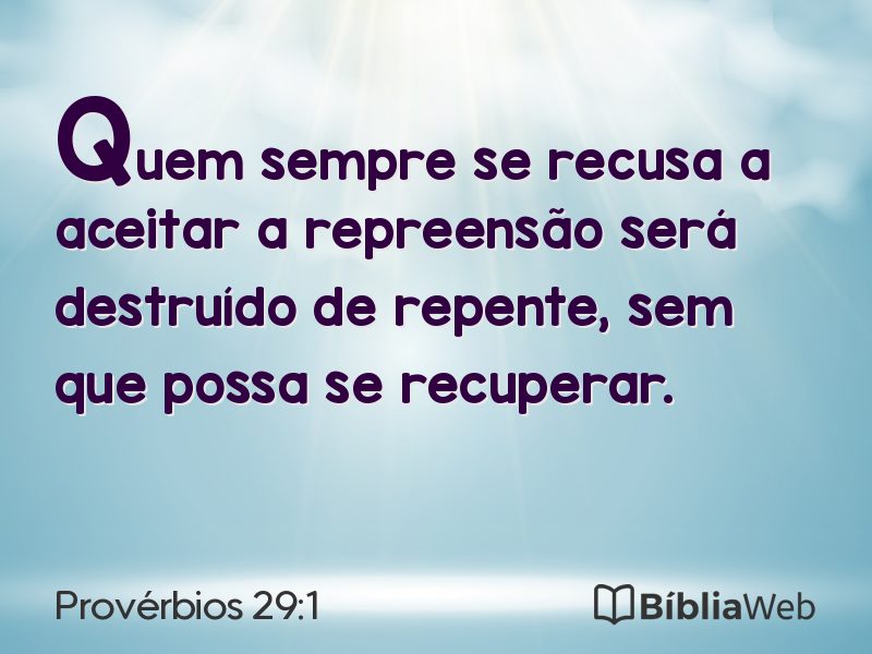 Provérbios 29:1 em imagem para compartilhar
