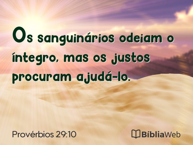 Provérbios 29:10 em imagem para compartilhar