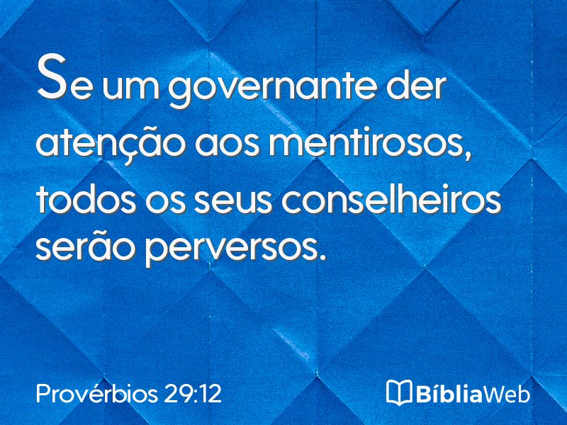 Provérbios 29:12 em imagem para compartilhar