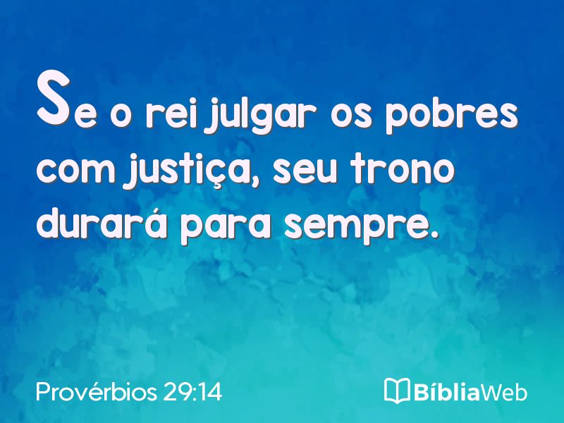 Provérbios 29:14 em imagem para compartilhar