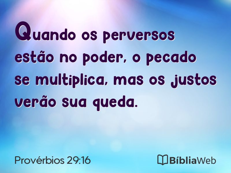Provérbios 29:16 em imagem para compartilhar