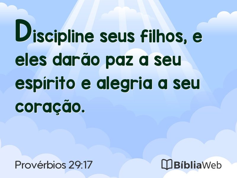 Provérbios 29:17 em imagem para compartilhar