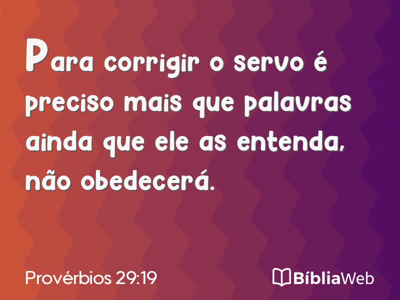 Provérbios 29:19 em imagem para compartilhar