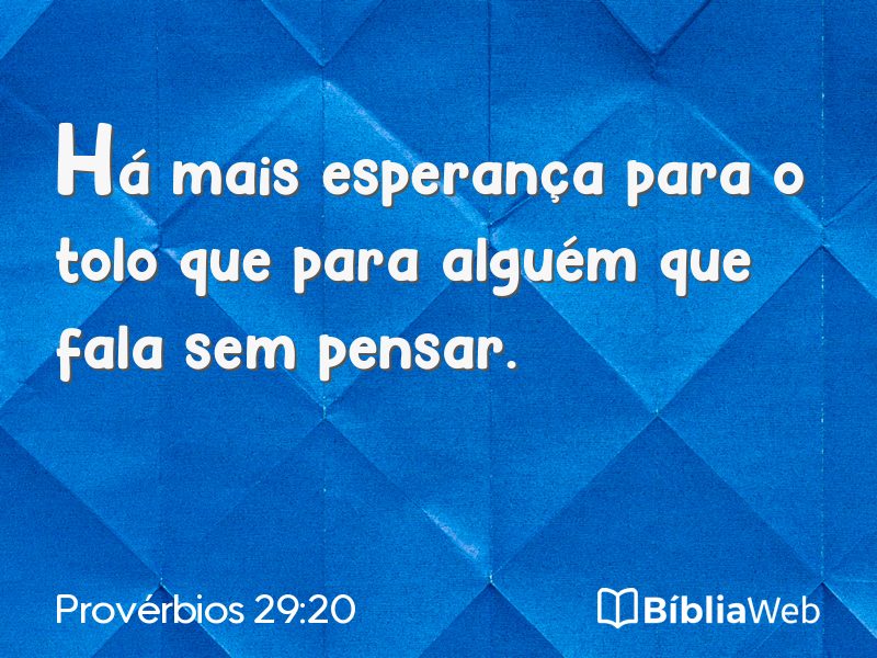 Provérbios 29:20 em imagem para compartilhar