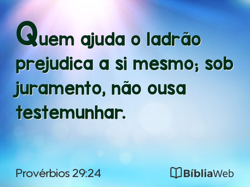 Provérbios 29:24 em imagem para compartilhar