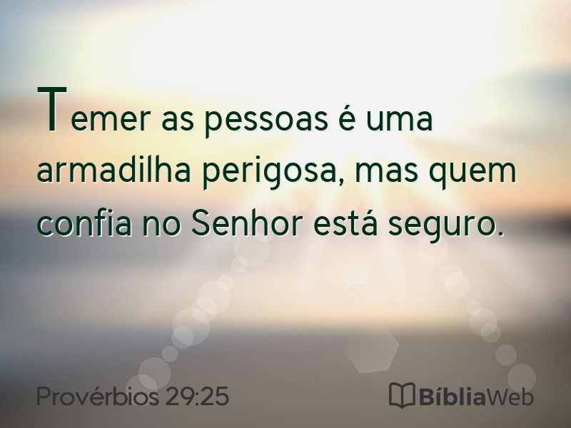 Provérbios 29:25 em imagem para compartilhar