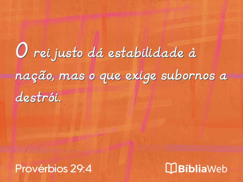 Provérbios 29:4 em imagem para compartilhar