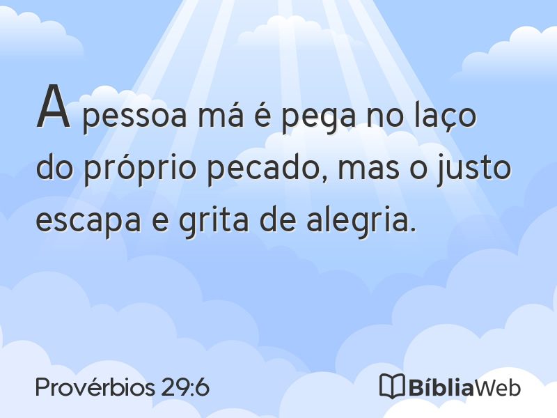 Provérbios 29:6 em imagem para compartilhar