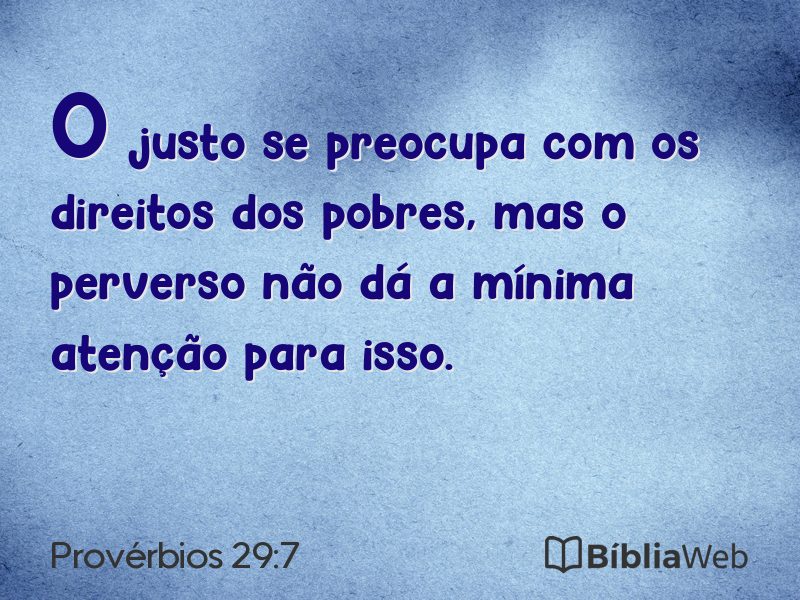 Provérbios 29:7 em imagem para compartilhar