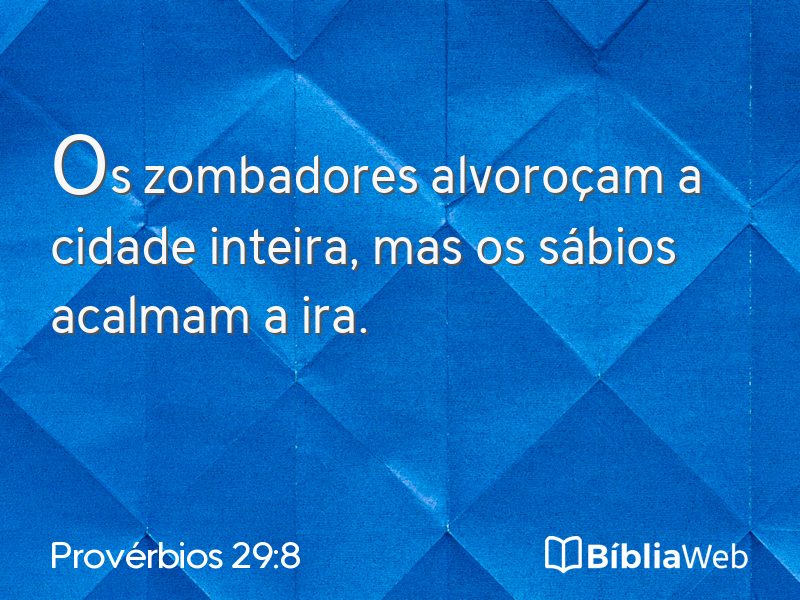 Provérbios 29:8 em imagem para compartilhar