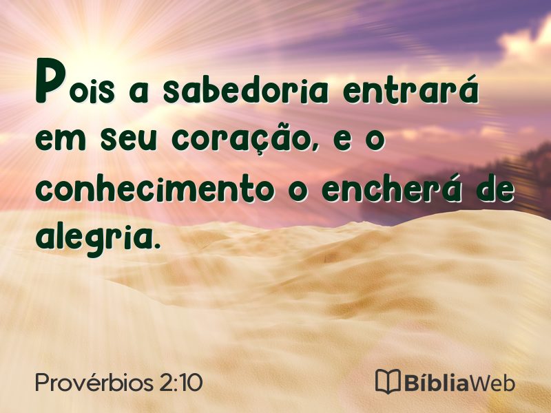 Provérbios 2:10 em imagem para compartilhar