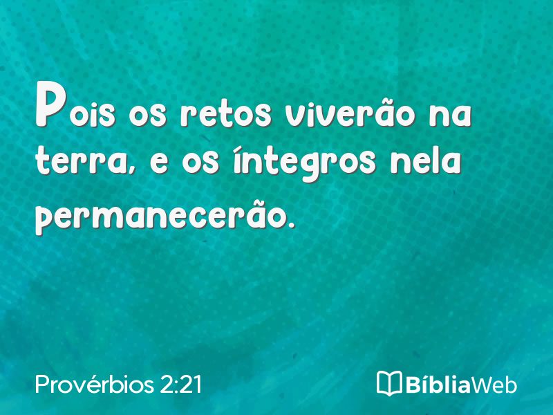 Provérbios 2:21 em imagem para compartilhar