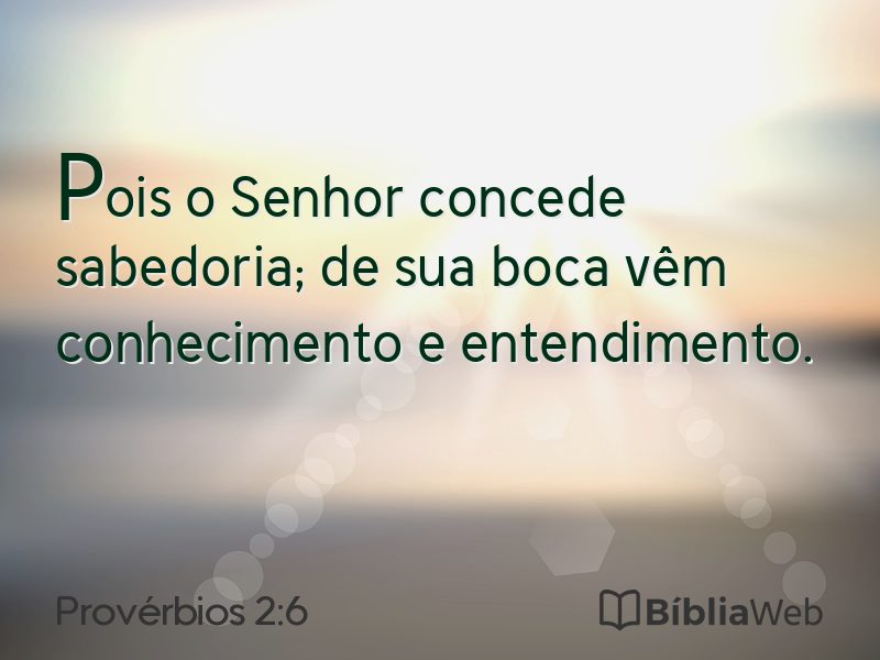 Provérbios 2:6 em imagem para compartilhar