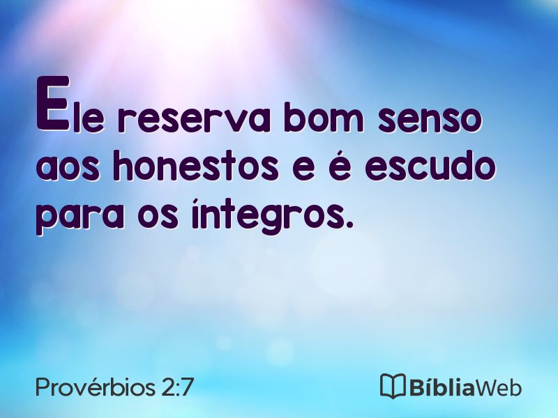 Provérbios 2:7 em imagem para compartilhar