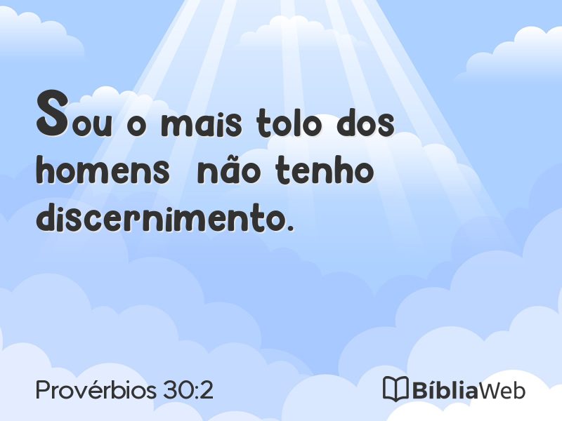 Provérbios 30:2 em imagem para compartilhar