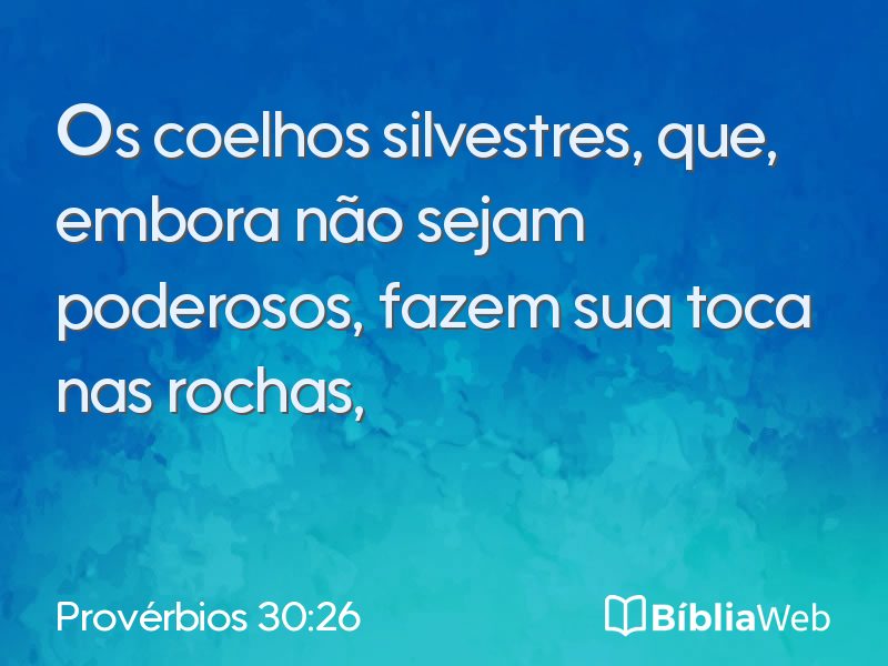Provérbios 30:26 em imagem para compartilhar