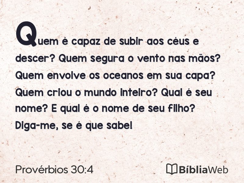 Provérbios 30:4 em imagem para compartilhar