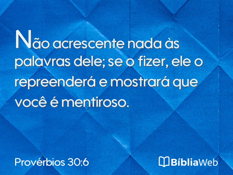 Provérbios 30:6 em imagem para compartilhar