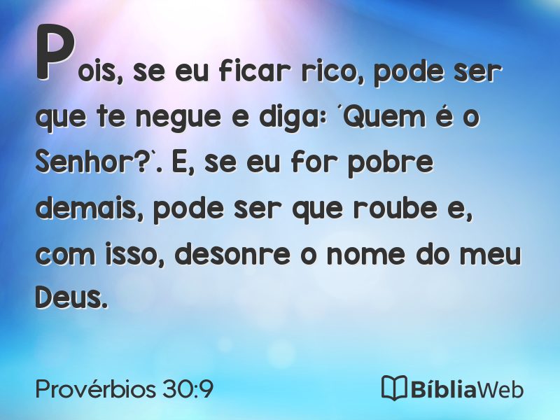 Provérbios 30:9 em imagem para compartilhar